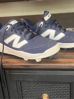 New Balance Kids Navy White Baseball Cleats